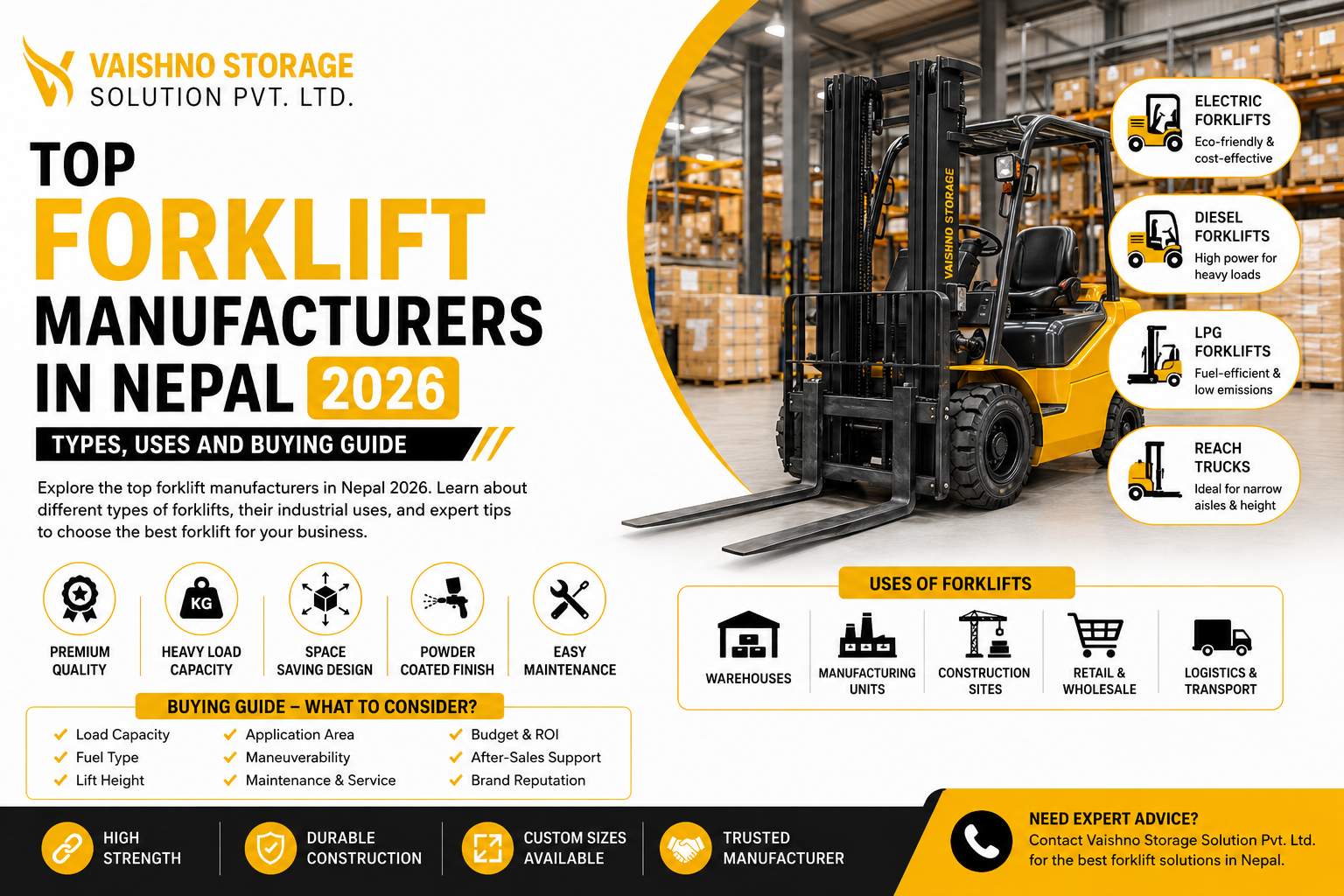 Top Forklift Manufacturers in Nepal 2026 Types, Uses and Buying Guide